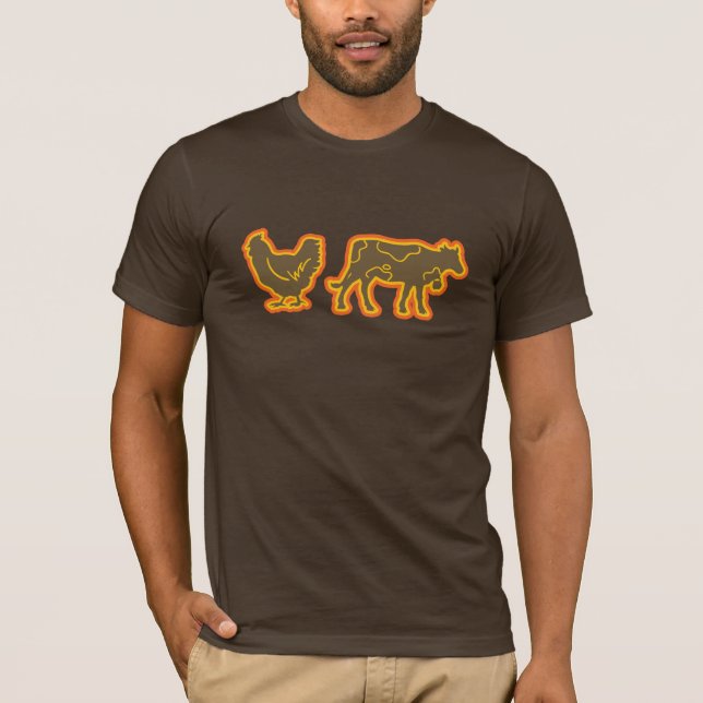 Camiseta Vaca de Brown del pollo de Brown (Anverso)