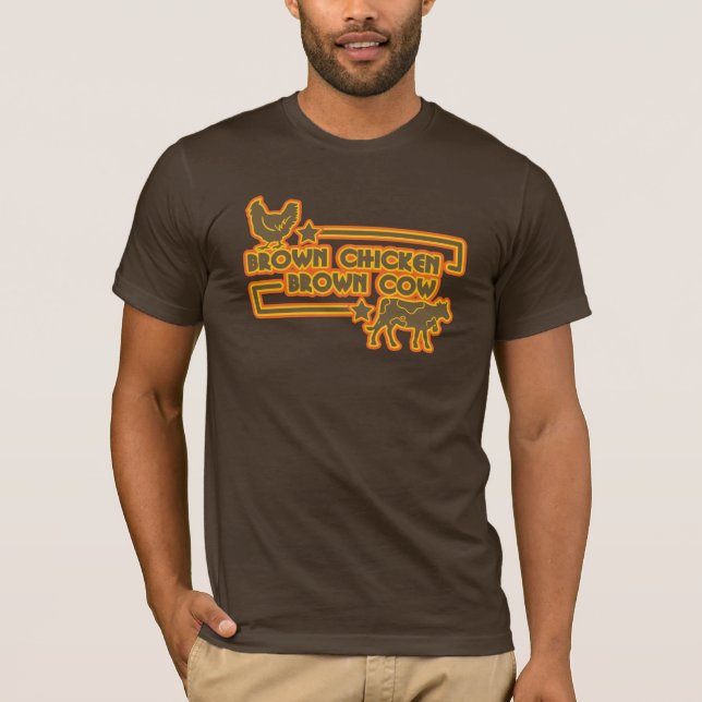 Camiseta Vaca de Brown del pollo de Brown (Anverso)