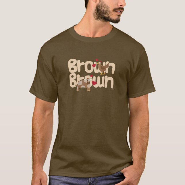 Camiseta Vaca de Brown del pollo de Brown (Anverso)