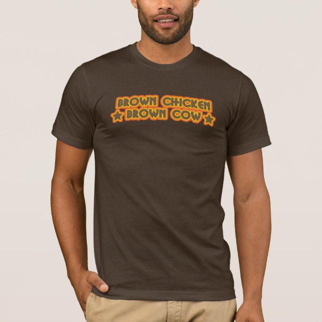 Camiseta Vaca de Brown del pollo de Brown (Anverso)