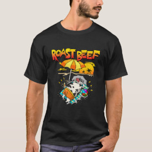 Camiseta Vaca de carne asada en vacaciones en la playa Sol 