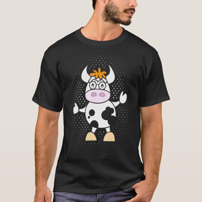 Camiseta Vaca de cómic linda (Anverso)