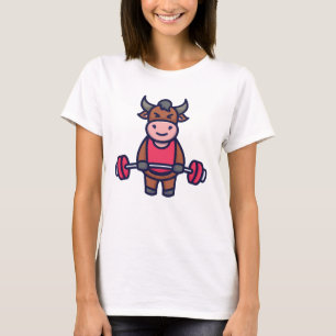 Camiseta Vaca de elevación de pesas