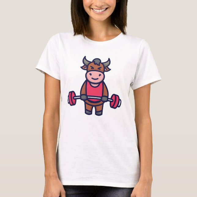 Camiseta Vaca de elevación de pesas (Anverso)