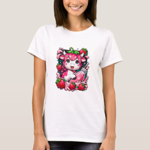 Camiseta Vaca de fresa Kawaii Anime Fresa Leche