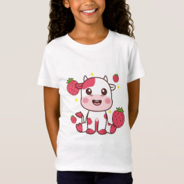 Camiseta Vaca de fresa, vaca dulce, Mascota de vaca rosa