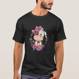Camiseta Vaca de fresa, vaca dulce, vaca floral