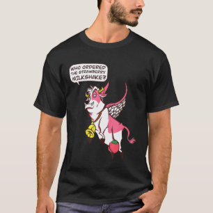 Camiseta Vaca de fresa voladora I Batido de fresa I Ani
