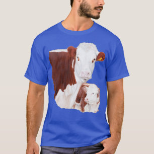 Camiseta Vaca de Hereford con pintura de ternera