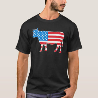 Camiseta Vaca de la bandera americana del 4 de julio