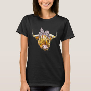 Camiseta Vaca de las Tierras Altas con Pañuelo de Cabeza de