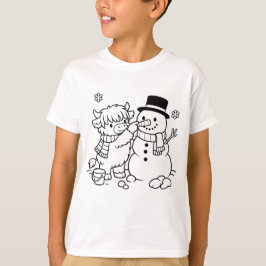Camiseta Vaca de las Tierras Altas construyendo un muñeco d