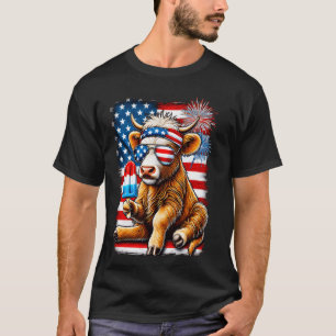 Camiseta Vaca de las Tierras Altas de Popsicle de Fuegos Ar
