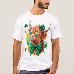 Camiseta Vaca de las Tierras Altas de San Patricio Png, Vac
