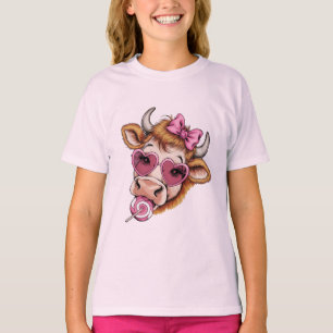 Camiseta Vaca de las Tierras Altas de San Valentín Coqueta