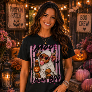 Camiseta Vaca de las Tierras Altas del Oeste en Halloween