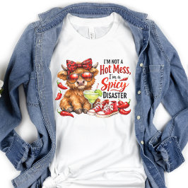 Camiseta Vaca de las Tierras Altas Desastre Divertido Humor