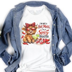 Camiseta Vaca de las Tierras Altas Desastre Divertido Humor