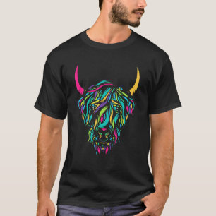 Camiseta Vaca de las Tierras Altas Estampado de Animal I Va