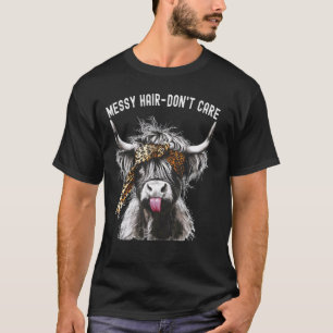 Camiseta Vaca de las Tierras Altas Estampado de Leopardo Pe