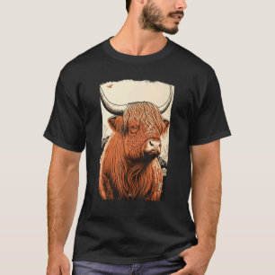Camiseta Vaca de las Tierras Altas Ganado Escocés Ukiyo 1