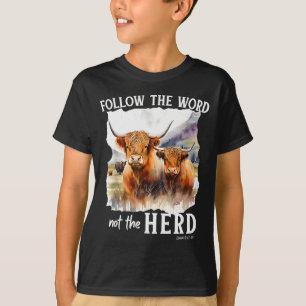 Camiseta Vaca de las Tierras Altas Sigue la Palabra No la M