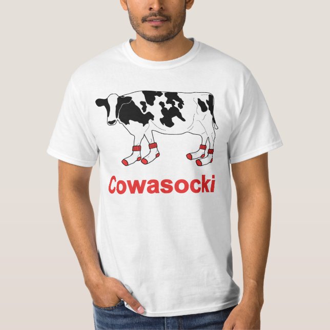 Camiseta Vaca de leche en calcetines - vaca de Cowasocki un (Anverso)