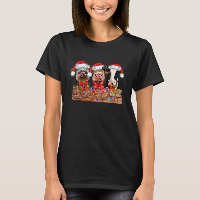 Camiseta Vaca de Navidad Highland Mooey Navidad (Anverso)
