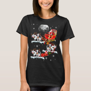 Camiseta Vaca de Navidad Santa montando Vaca Reno
