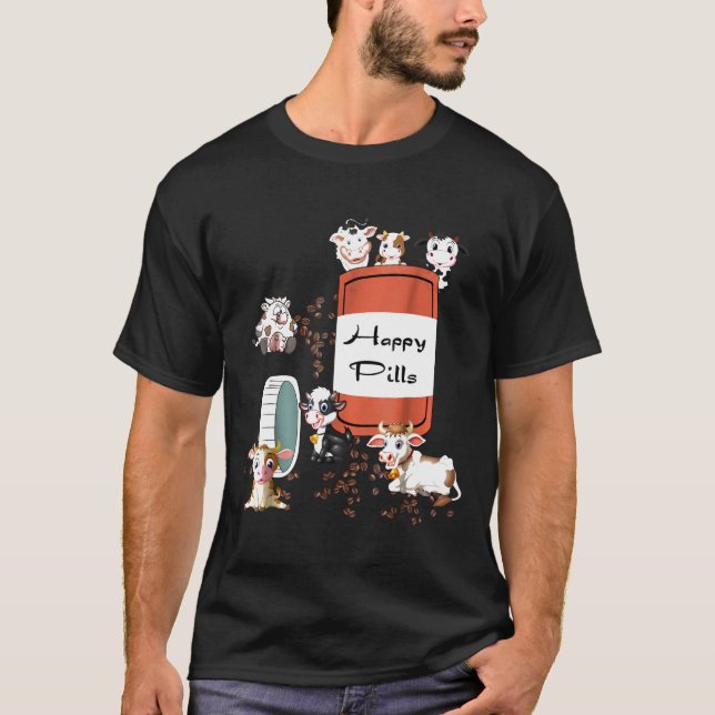 Camiseta Vaca de pastillas felices (Anverso)
