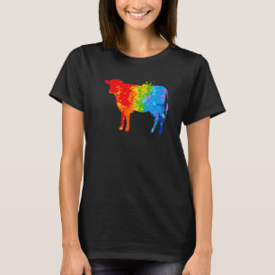 Camiseta Vaca de pintura salpicada Vaca de pintura por gote
