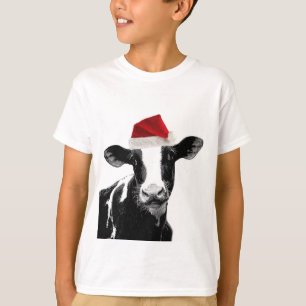 Camiseta Vaca de Santa - vaca lechera que lleva el gorra de