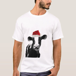 Camiseta Vaca de Santa - vaca lechera que lleva el gorra de