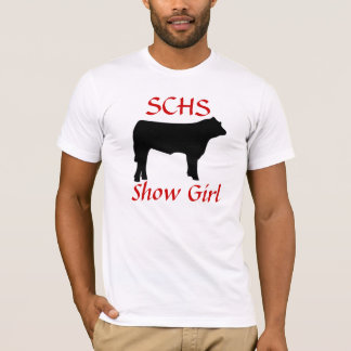 Camiseta vaca del buey, SCHS, chica de la demostración