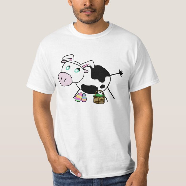 Camiseta Vaca del conejito de pascua (Anverso)