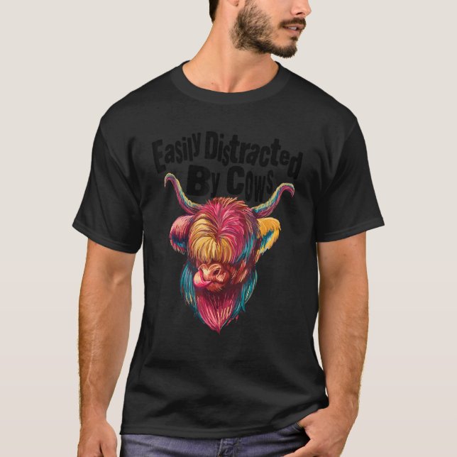 Camiseta Vaca Distrada Fácilmente Por Bovinos De Las Vacas  (Anverso)