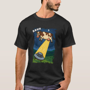 Camiseta Vaca Divertida Amante de los Animales Bruh OVNI Al