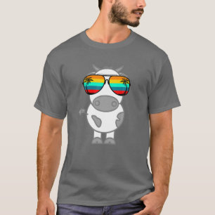 Camiseta Vaca divertida con gafas de sol