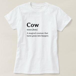 Camiseta Vaca divertida de definición de diccionario