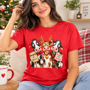 Camiseta Vaca divertida de Navidad