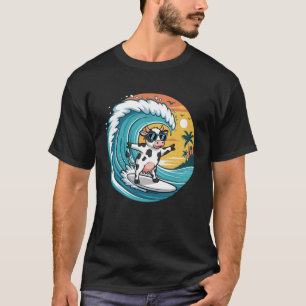 Camiseta Vaca Divertida Tabla de Surf Playa Verano Surfing 