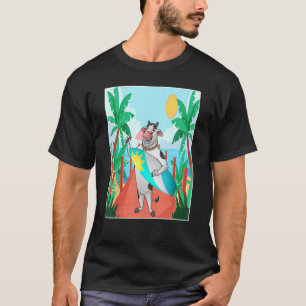 Camiseta Vaca Divertida Vacaciones de Verano Playa Surf Hol