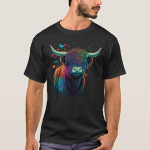 Camiseta Vaca El día de San Valentín de la granja Highland 