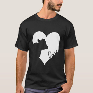 Camiseta Vaca En Corazón Vacas Aman