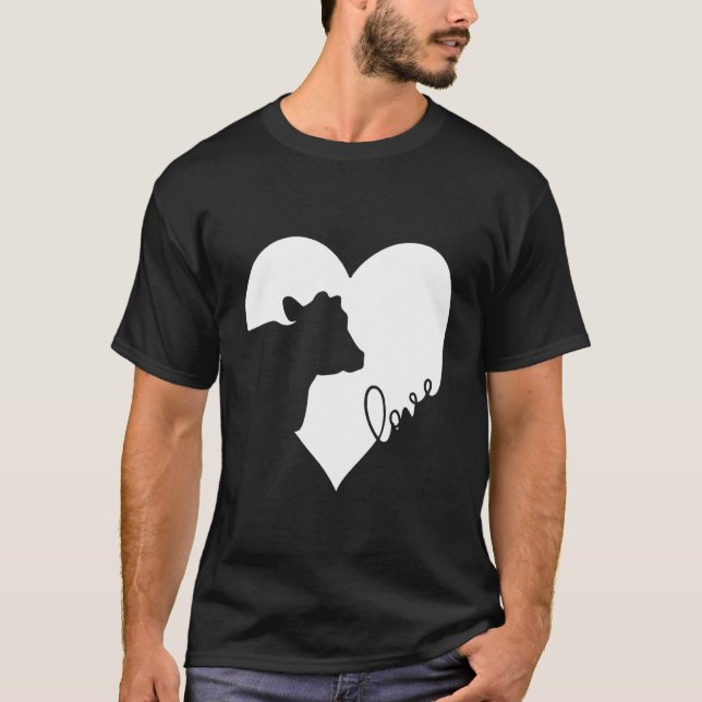 Camiseta Vaca En Corazón Vacas Aman (Anverso)