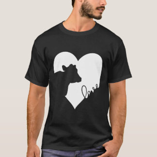 Camiseta Vaca En Corazón Vacas Aman