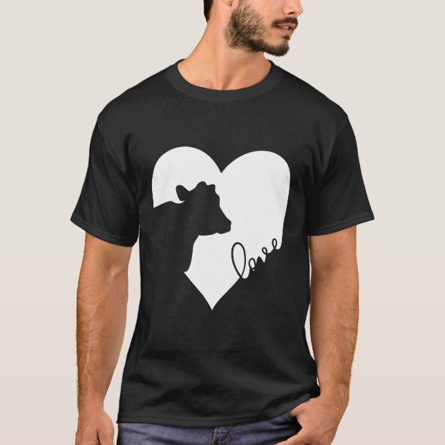 Camiseta Vaca En Corazón Vacas Aman (Anverso)
