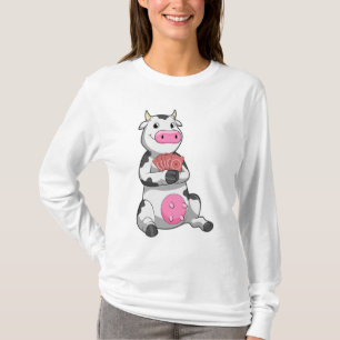 Camiseta Vaca en el póker con tarjetas de póker