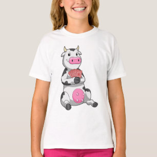Camiseta Vaca en el póker con tarjetas de póker