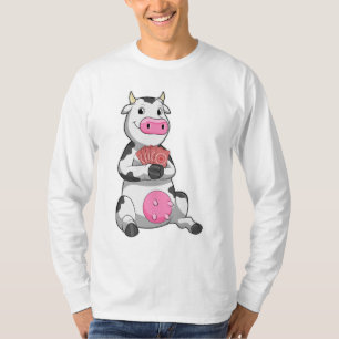 Camiseta Vaca en el póker con tarjetas de póker